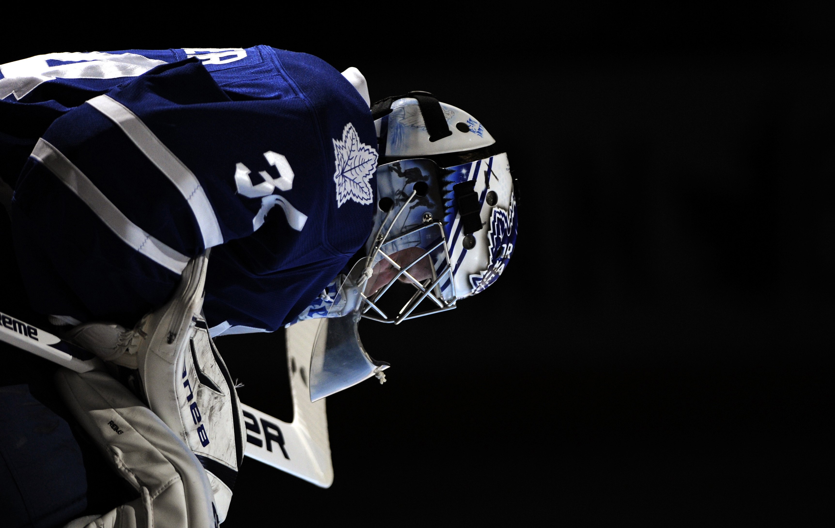 Toronto Maple Leafs goalie in action during a hockey game