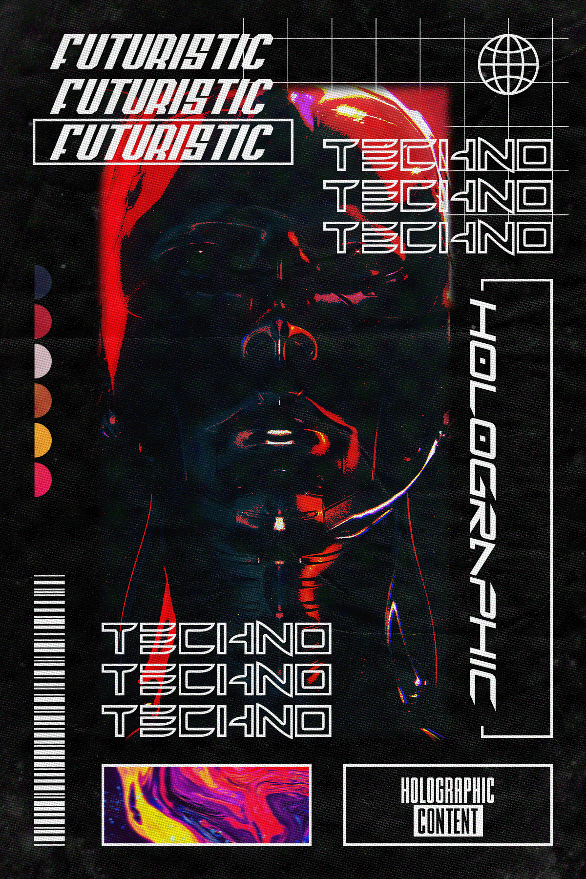 Retro Futuristic Poster Design On Wallpaper