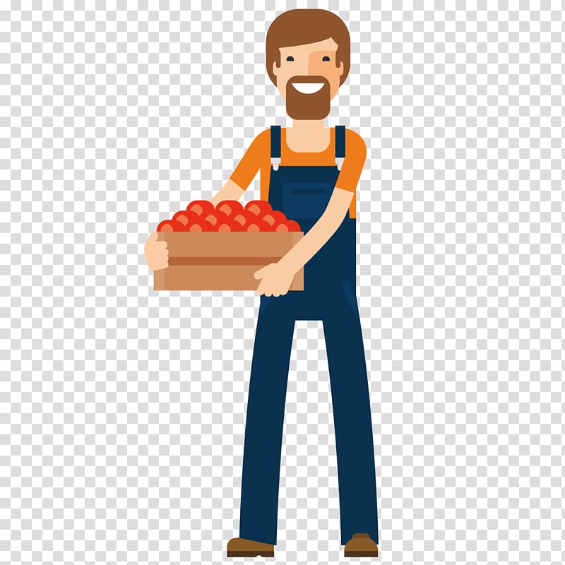 Cartoon Animation Holding The Persimmon Uncle Transparent