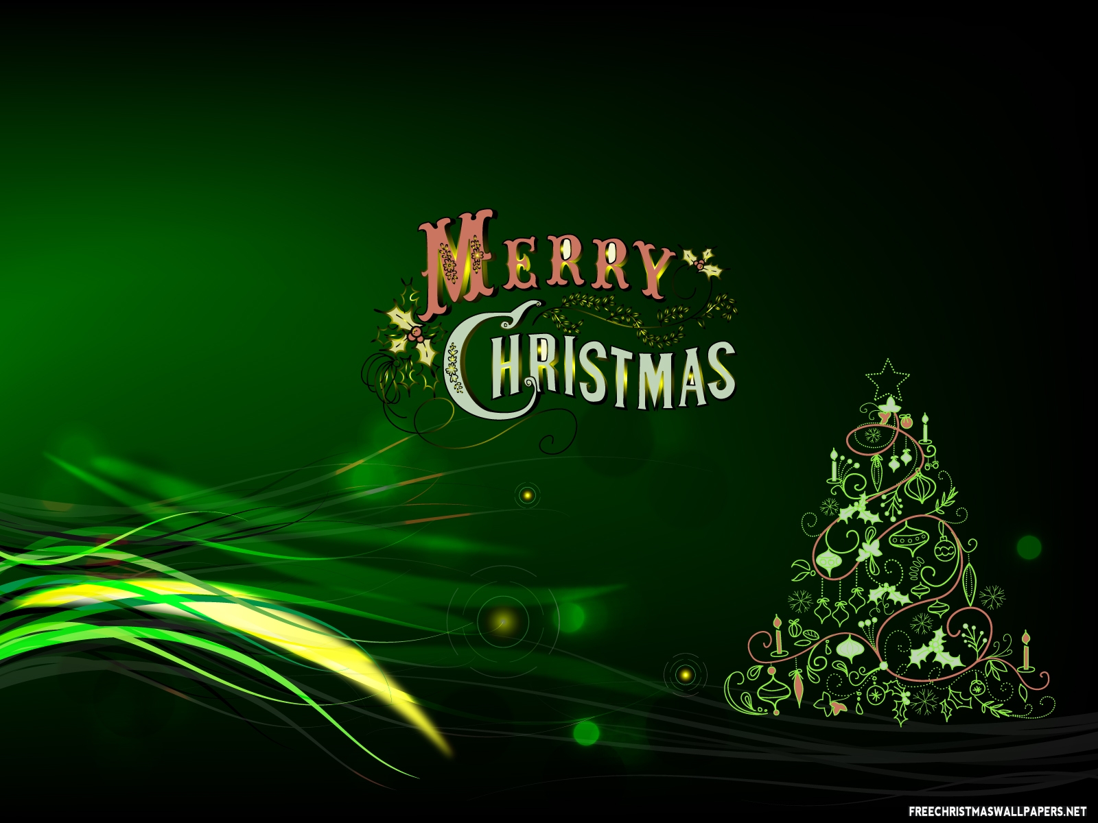Green Merry Christmas Wallpaper Desktop