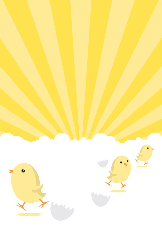 Easter Chicks Poster Background Templates