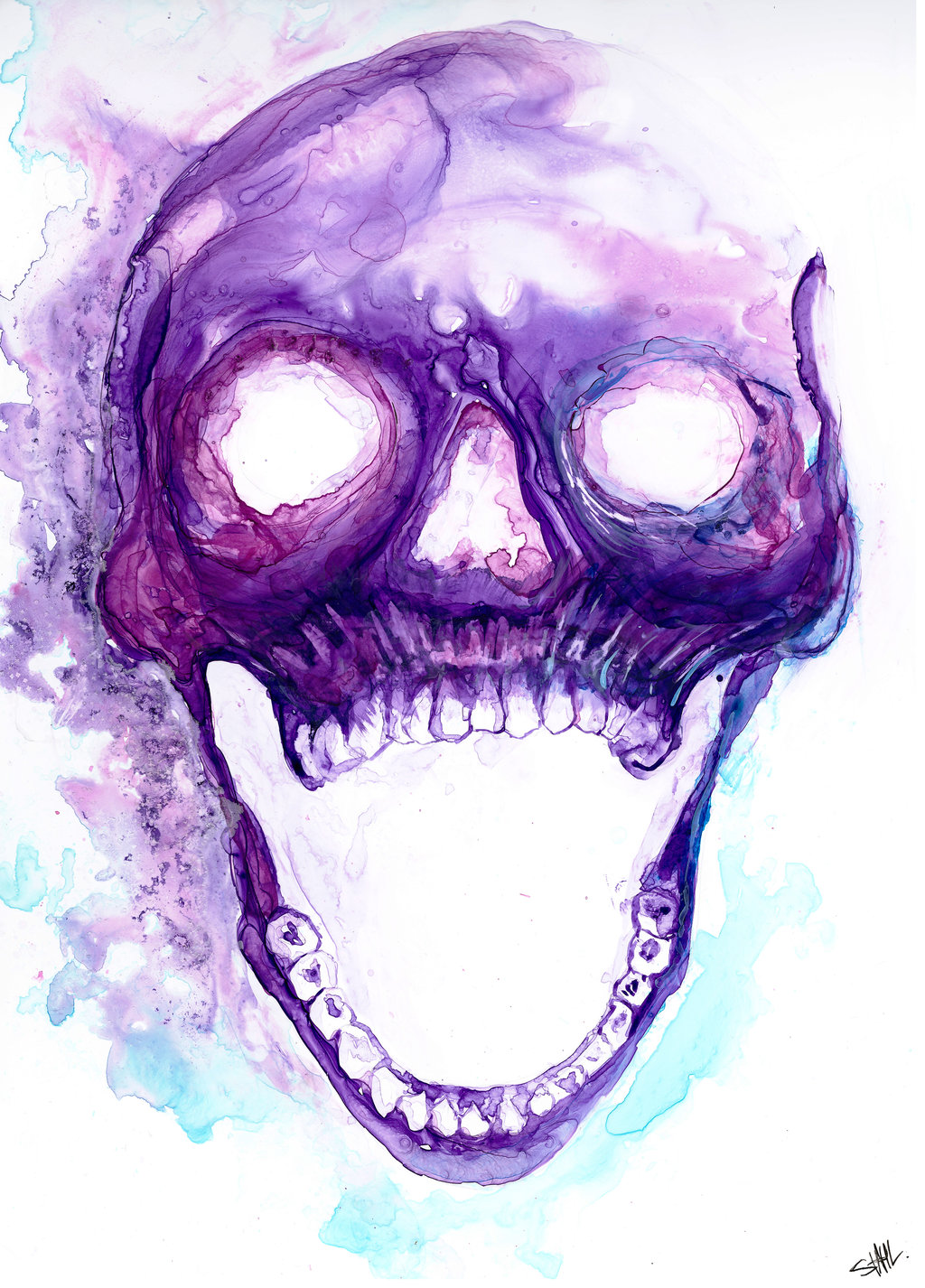 Purple Skull By Clement Stahl