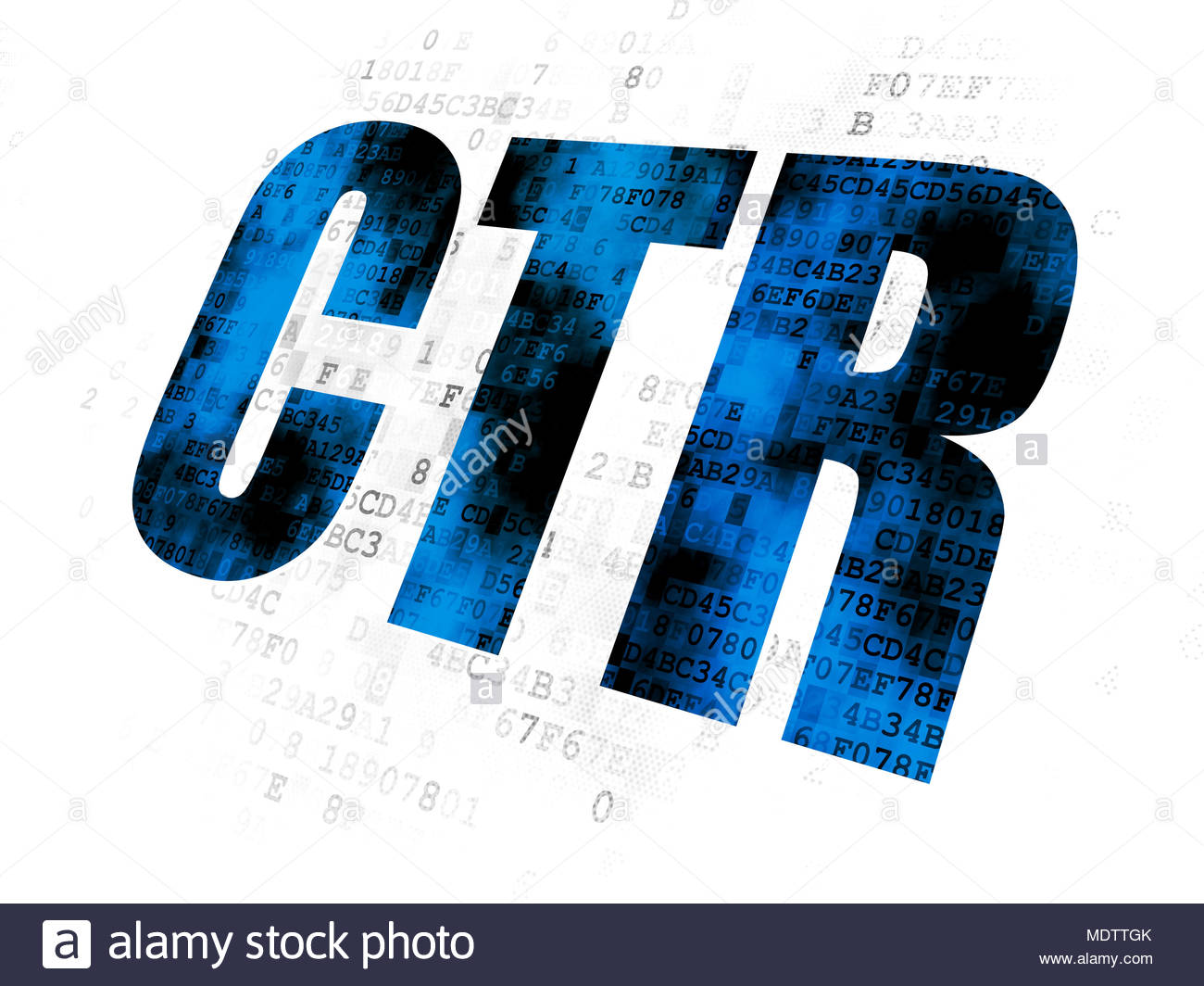 Business Concept Pixelated Blue Text Ctr On Digital Background