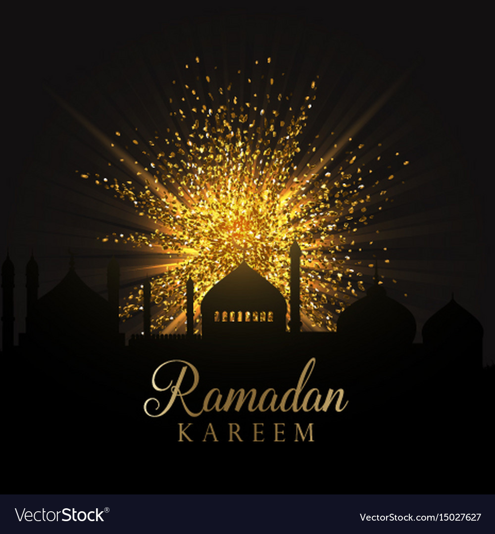 Ramadan background with gold glitter Royalty Free Vector