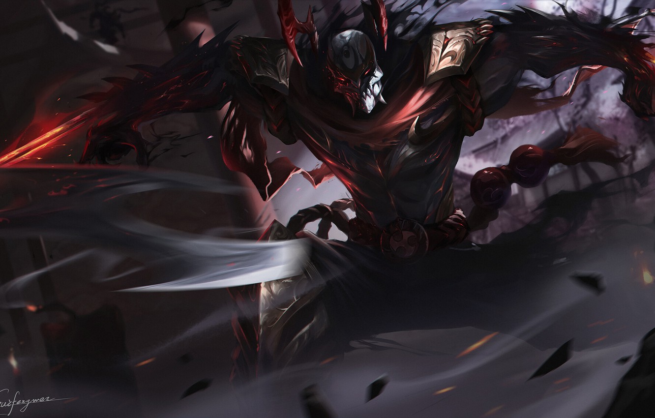 Wallpaper The Game League Of Legends Lol Character Zed Blood