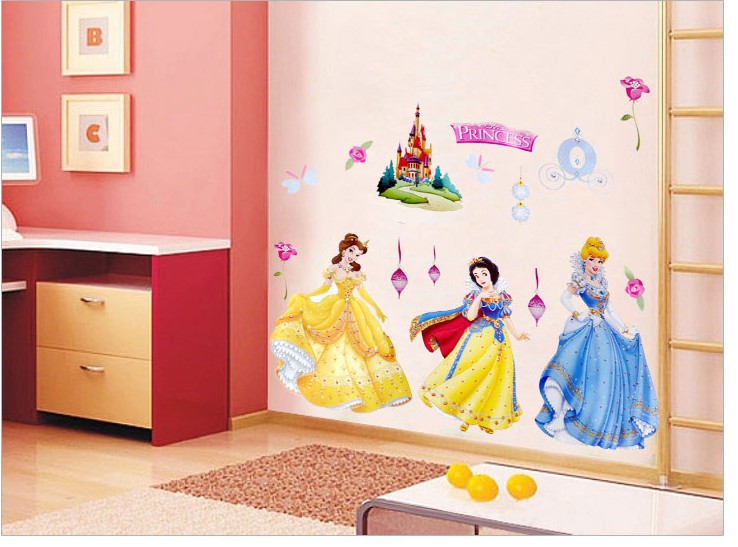 Princess cute cartoon girl room nursery children room art wall sticker