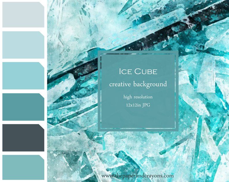 Ice Cube Background Watercolor Texture Digital Paper Clipart