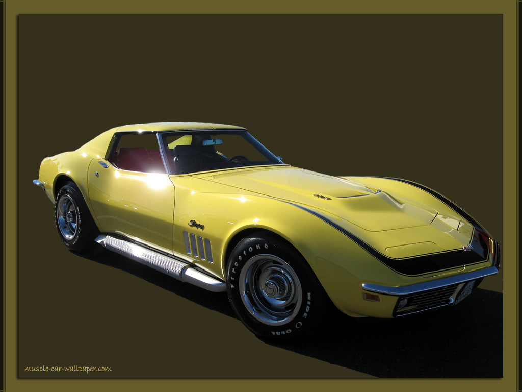 Corvette Wallpaper Yellow Coupe Right Front