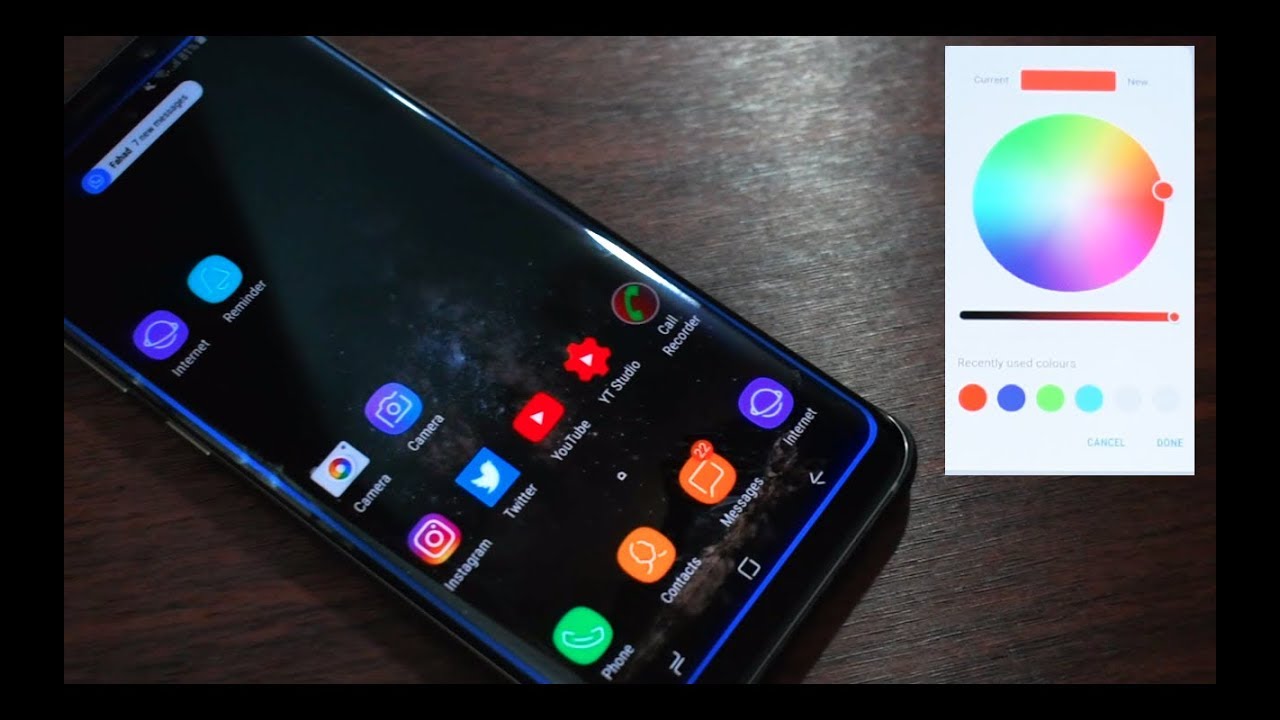 Edge Lighting Notification On Samsung Galaxy S8 And Hidden