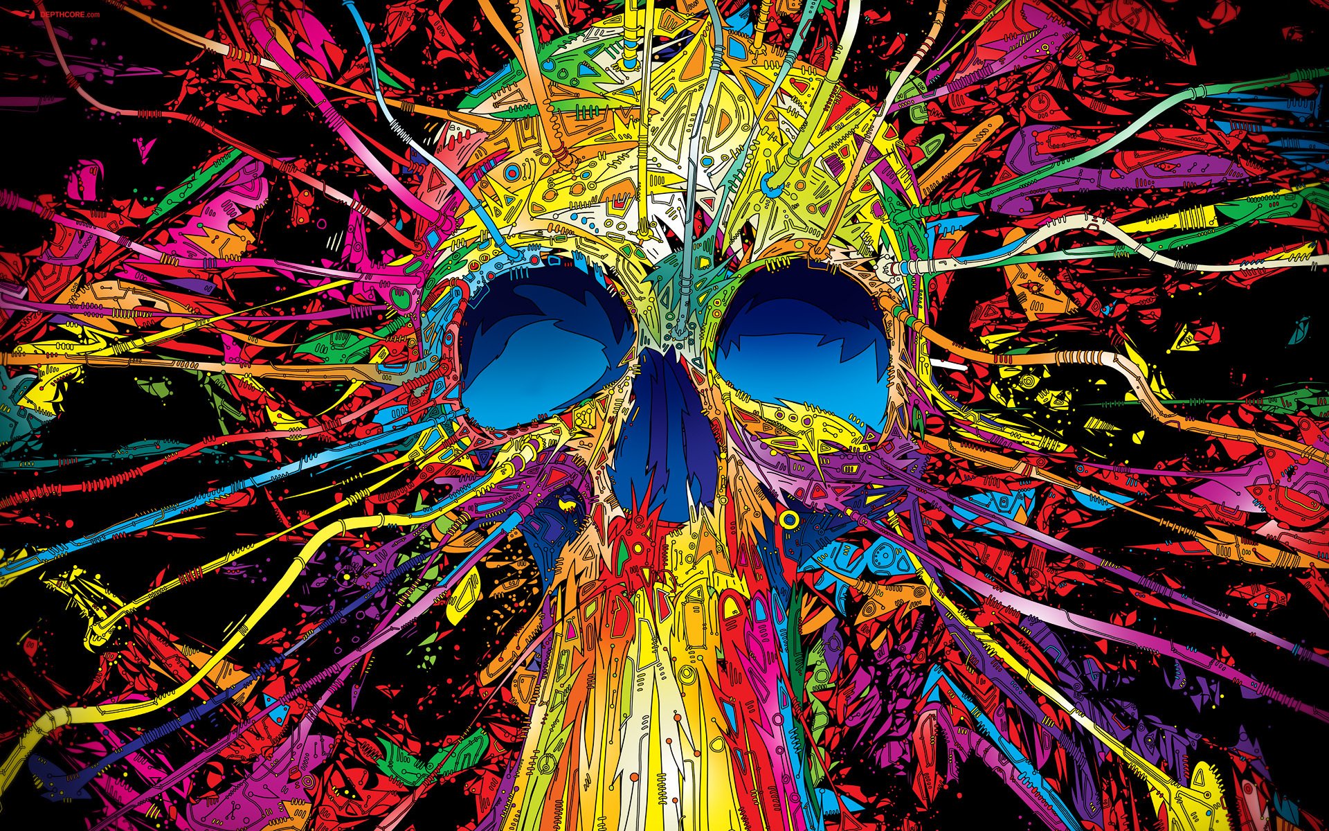 Psychedelic Skull HD Background Wallpaper Background Desktop