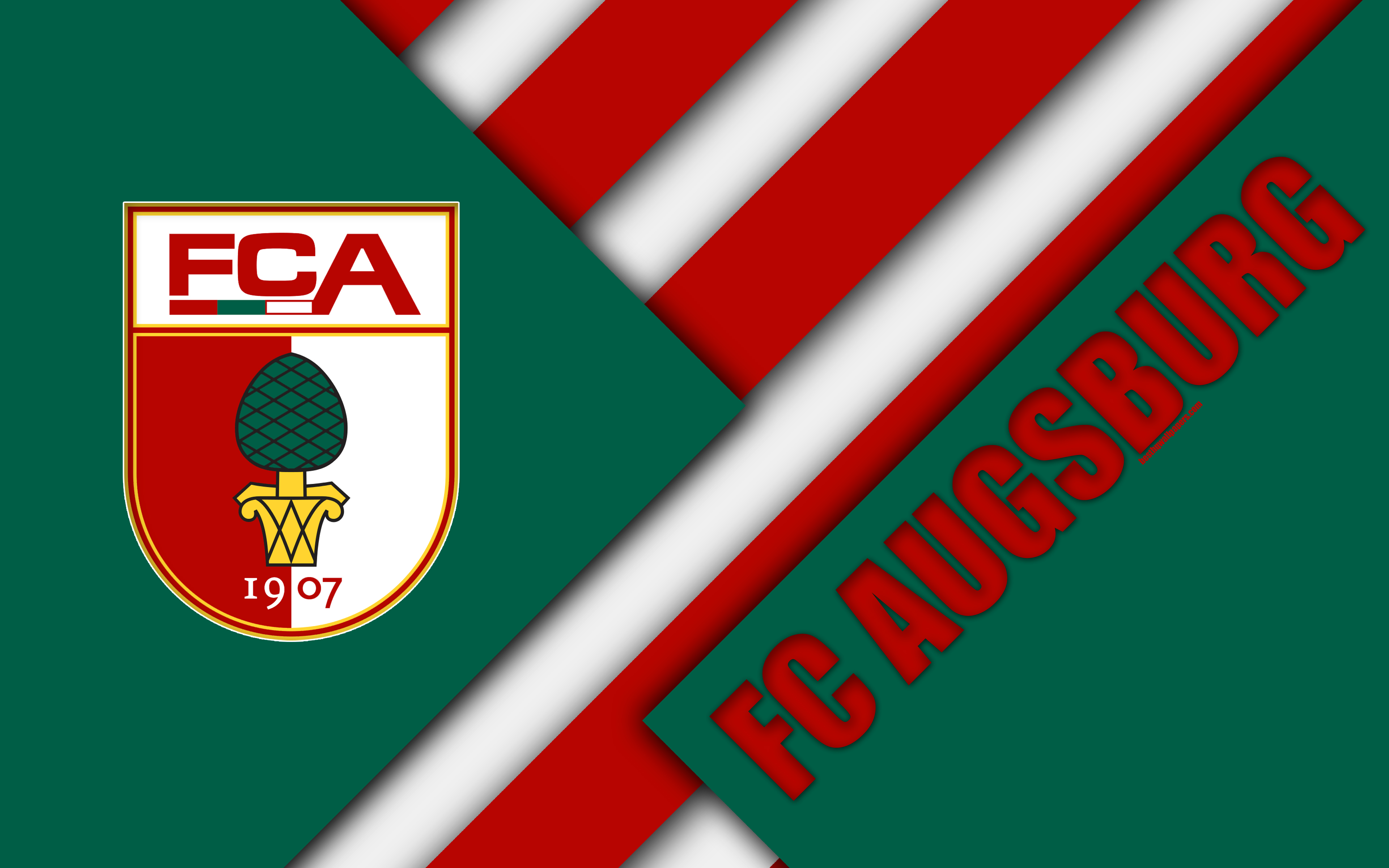 Download wallpapers FC Augsburg 4k material design emblem