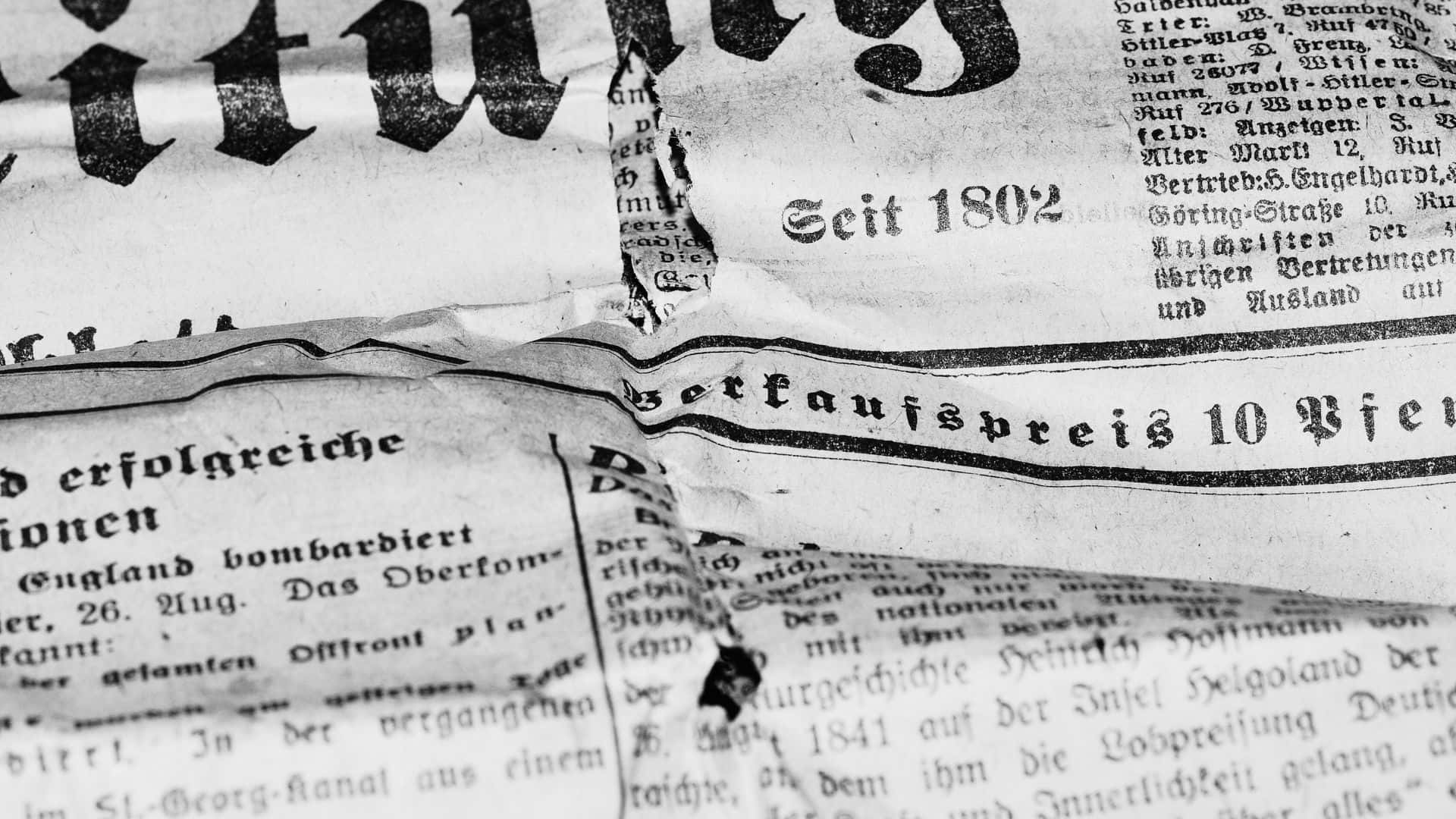 Black And White Newspaper Wallpaper