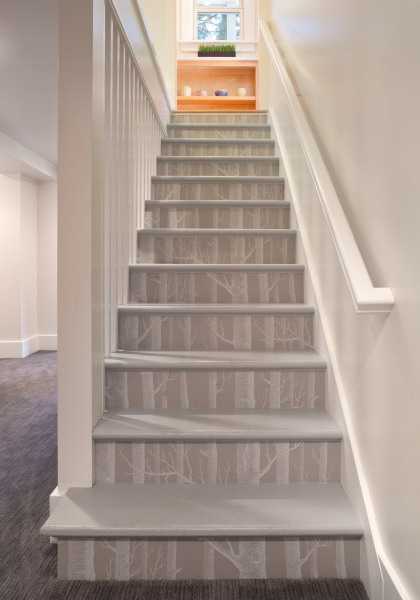 Adding Beautiful Wallpapers to Stairs Risers for Original Staircase