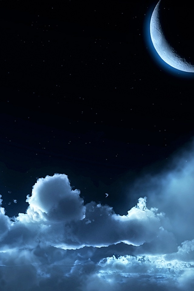 Cloudy Moon iPhone HD Wallpaper