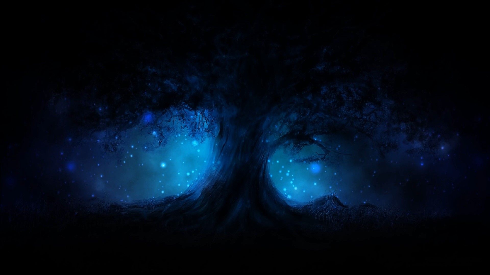 Dark Blue Aesthetic Desktop Wallpaper On