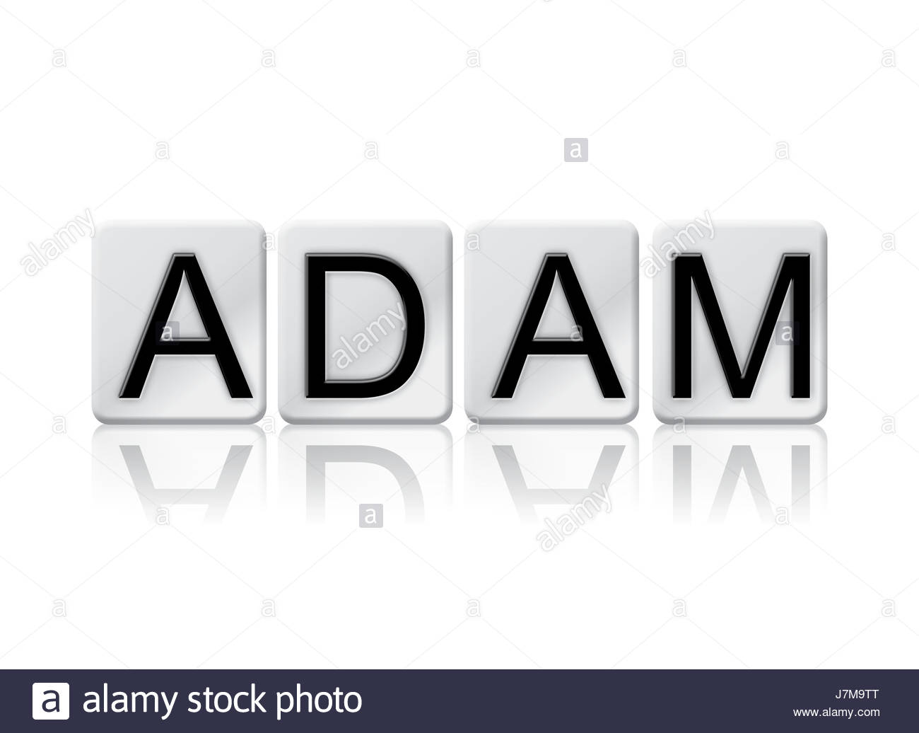 The Name Adam Concept And Theme Written In White Tiles