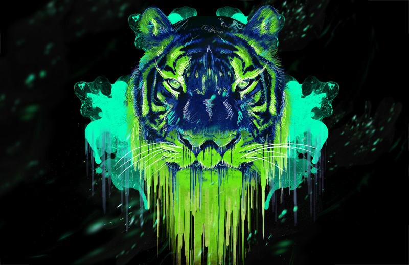 An Awesome Neon Tiger By Metalstormkid