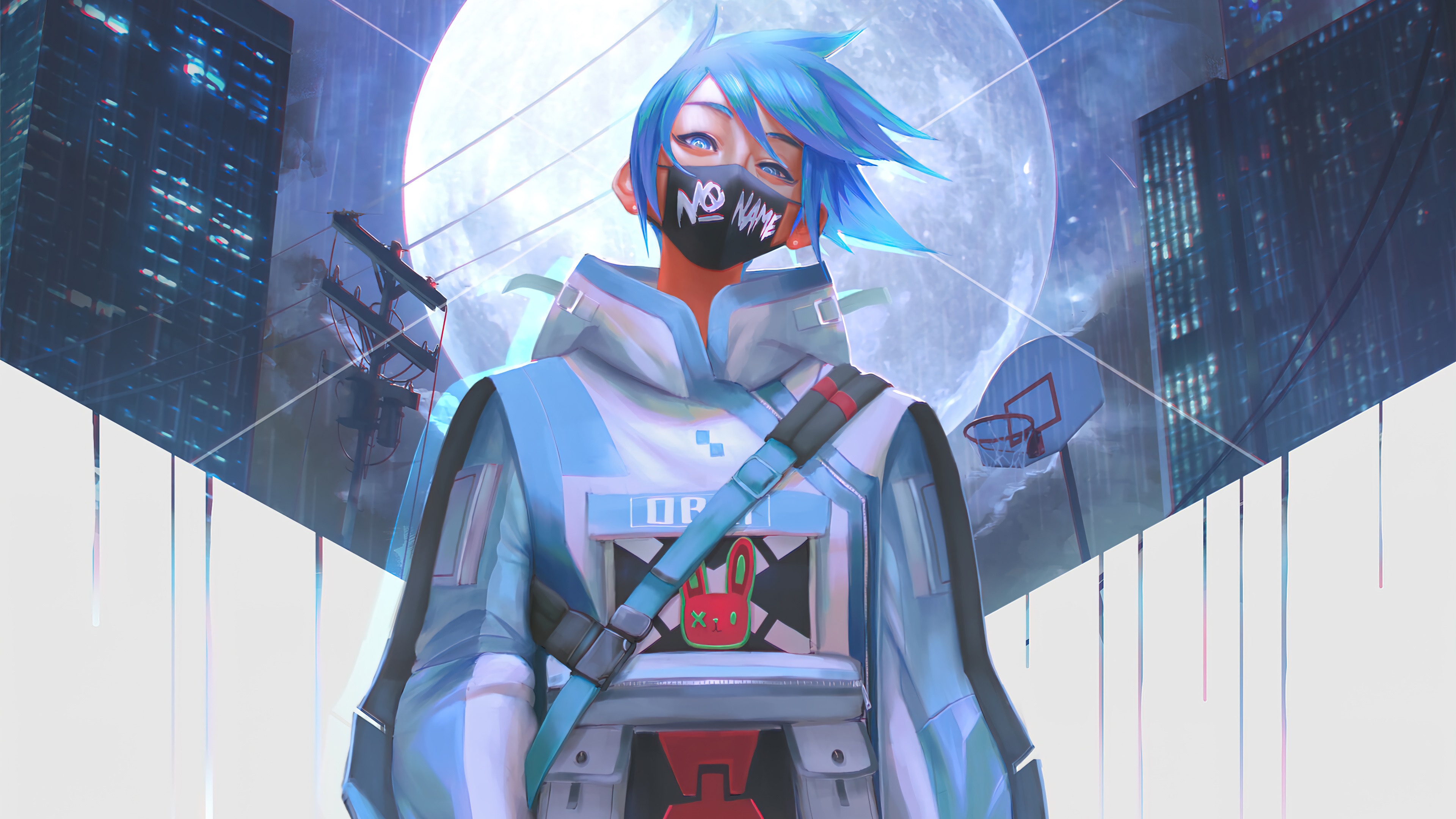 Full Moon Mask Anime Boy 4k Ultra HD Wallpaper