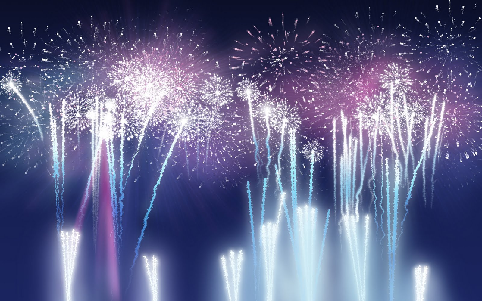 Fireworks Wallpaper Blue Animated