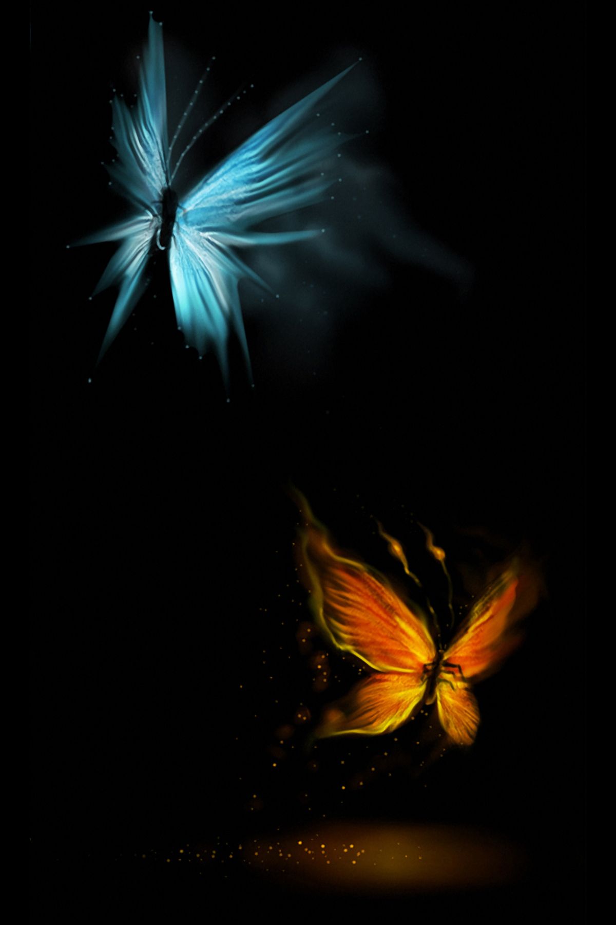 Beautiful Glowing Butterflies Android Wallpaper For