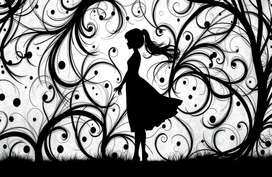 Black And White Girl Wallpaper