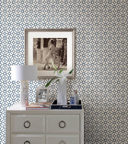 Gigi Navy Geometric Wallpaper   Contemporary   Wallpaper   boston   by 532x600