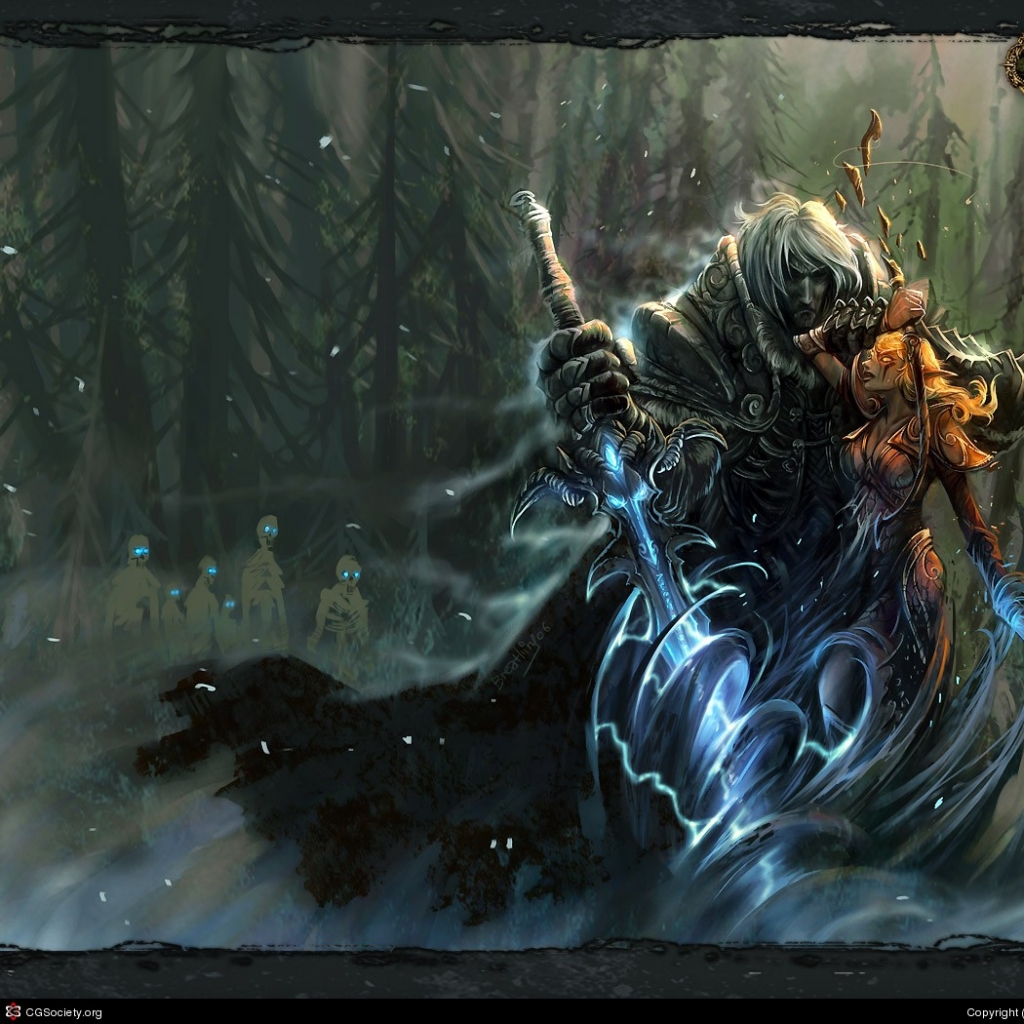 World Of Warcraft Blood Elf Undead Forest Arthas Wallpaper