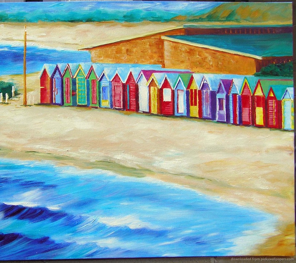 Brighton Beach Painting Wallpaper For Sony Ericsson Xperia