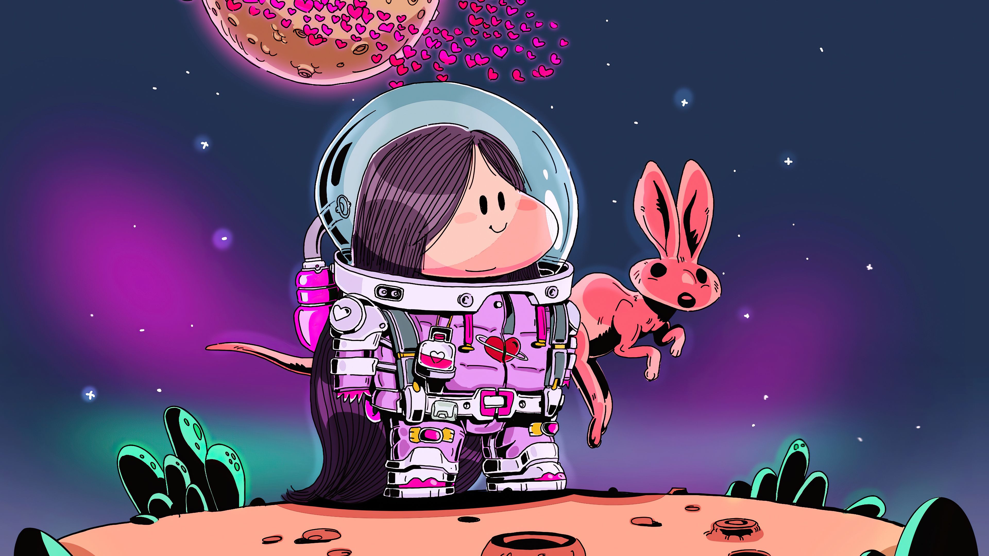 Cartoon Astronaut Wallpaper