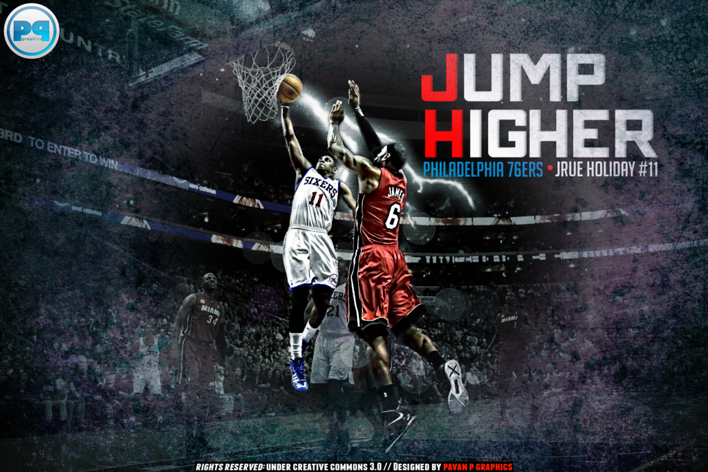 Jrue Holiday Dunk Over Lebron James Wallpaper By