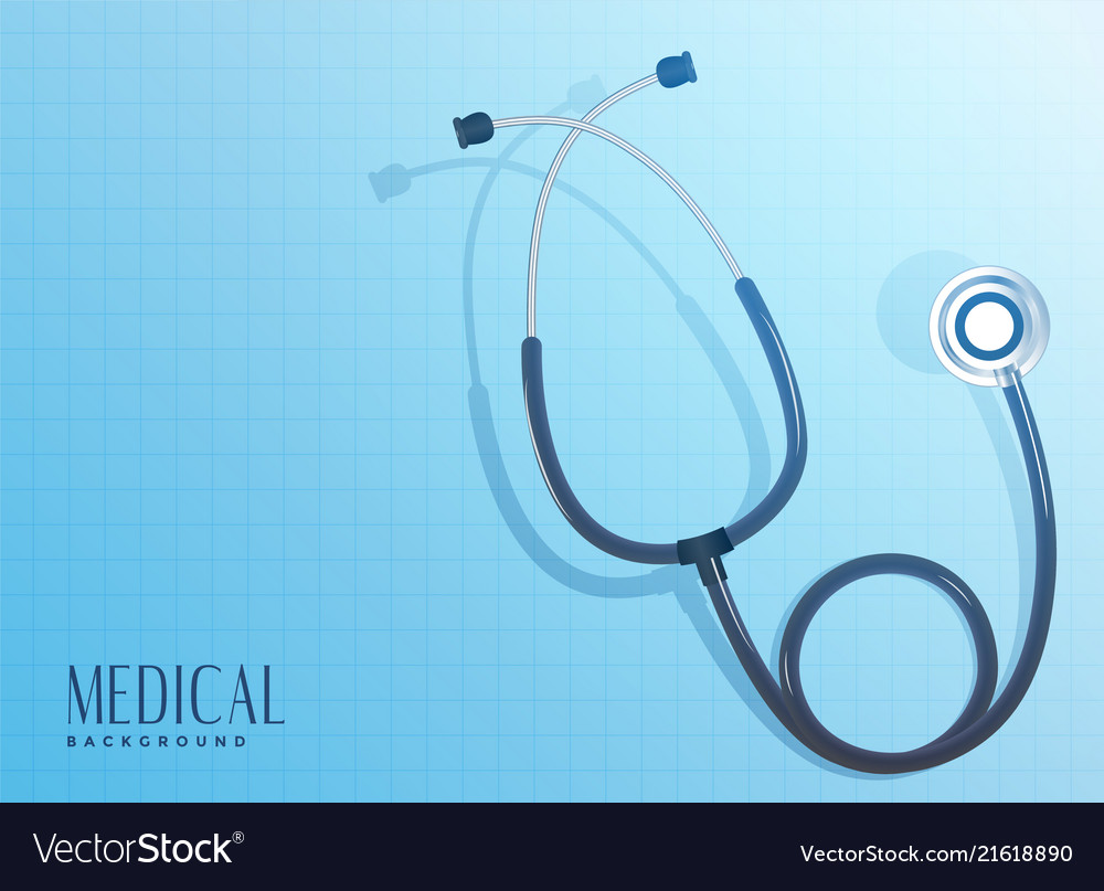 Doctor Stethoscope Object On Blue Background Vector Image