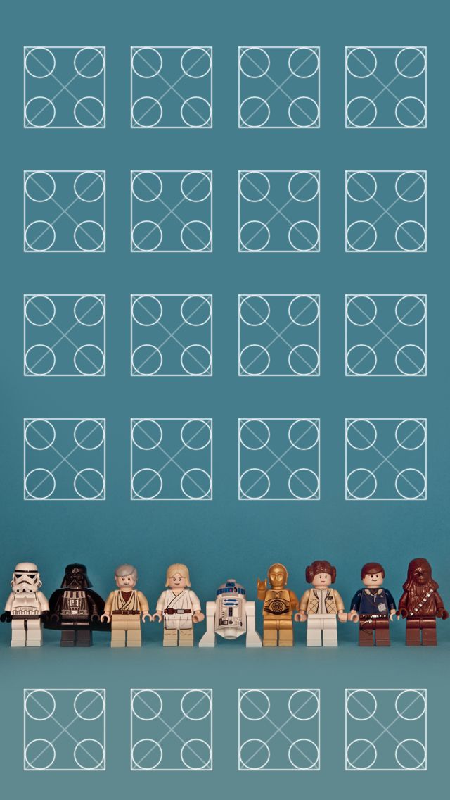 Star Wars Lego Characters iPhone Icon Frame Wallpaper