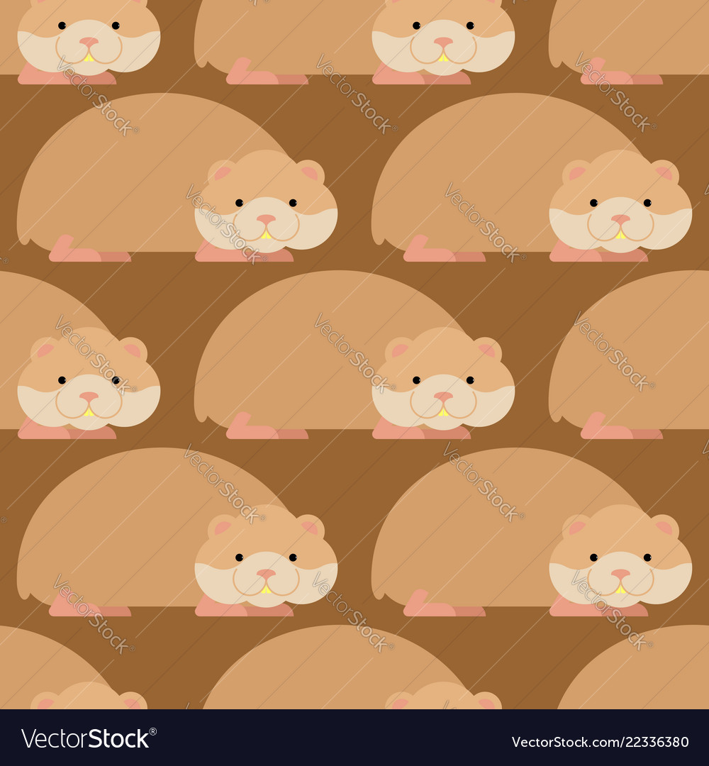 Hamster Pattern Cute Pet Background Home Rodent Vector Image