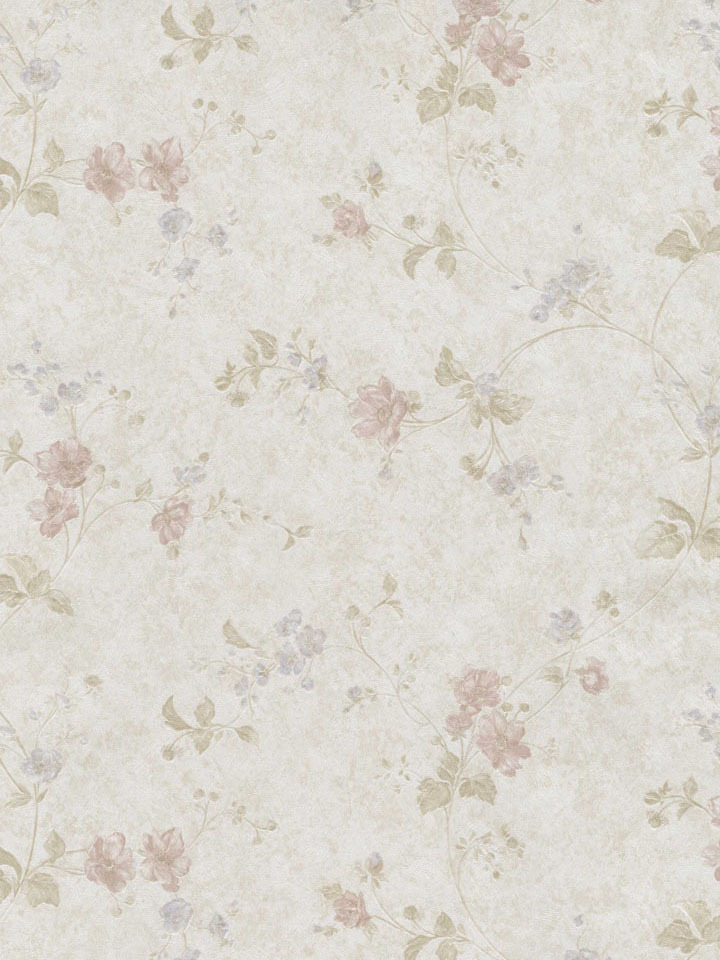 Light Grey Classic Floral Sketch Wallpaper Traditional