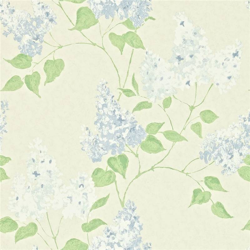 Cream China Blue Lilacs Maycott Sanderson Wallpaper