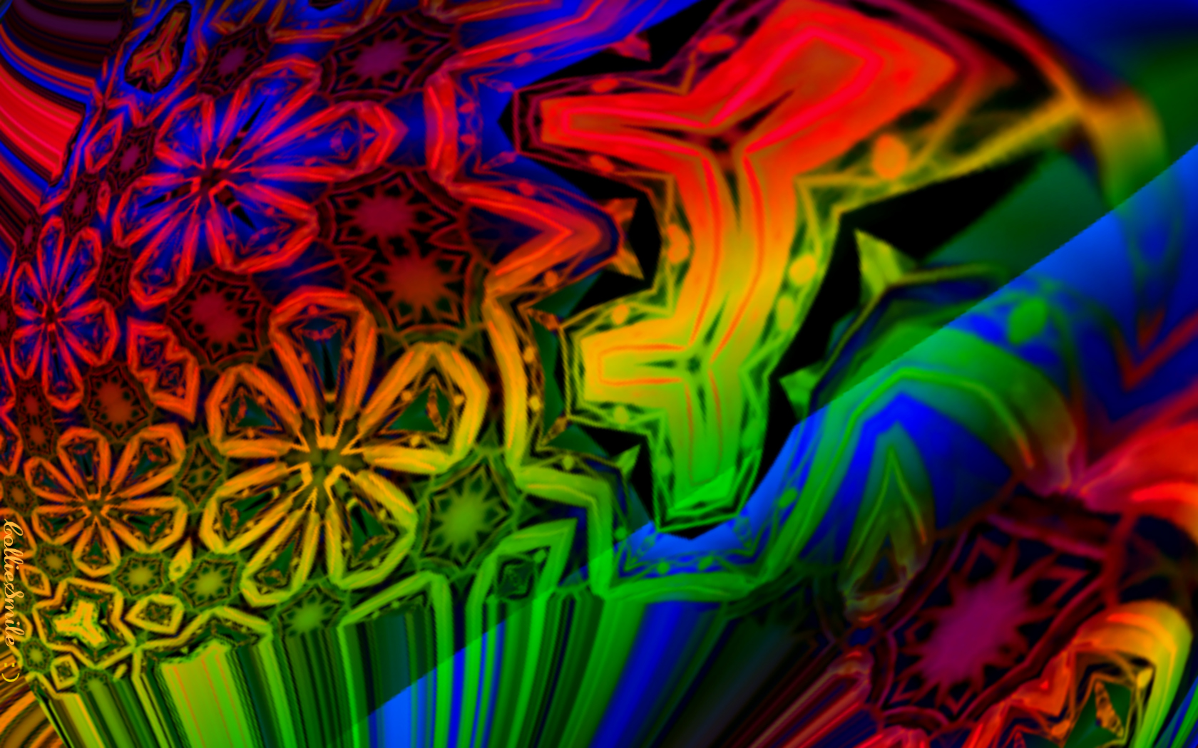 Rainbowed Flower Power Wallpaper