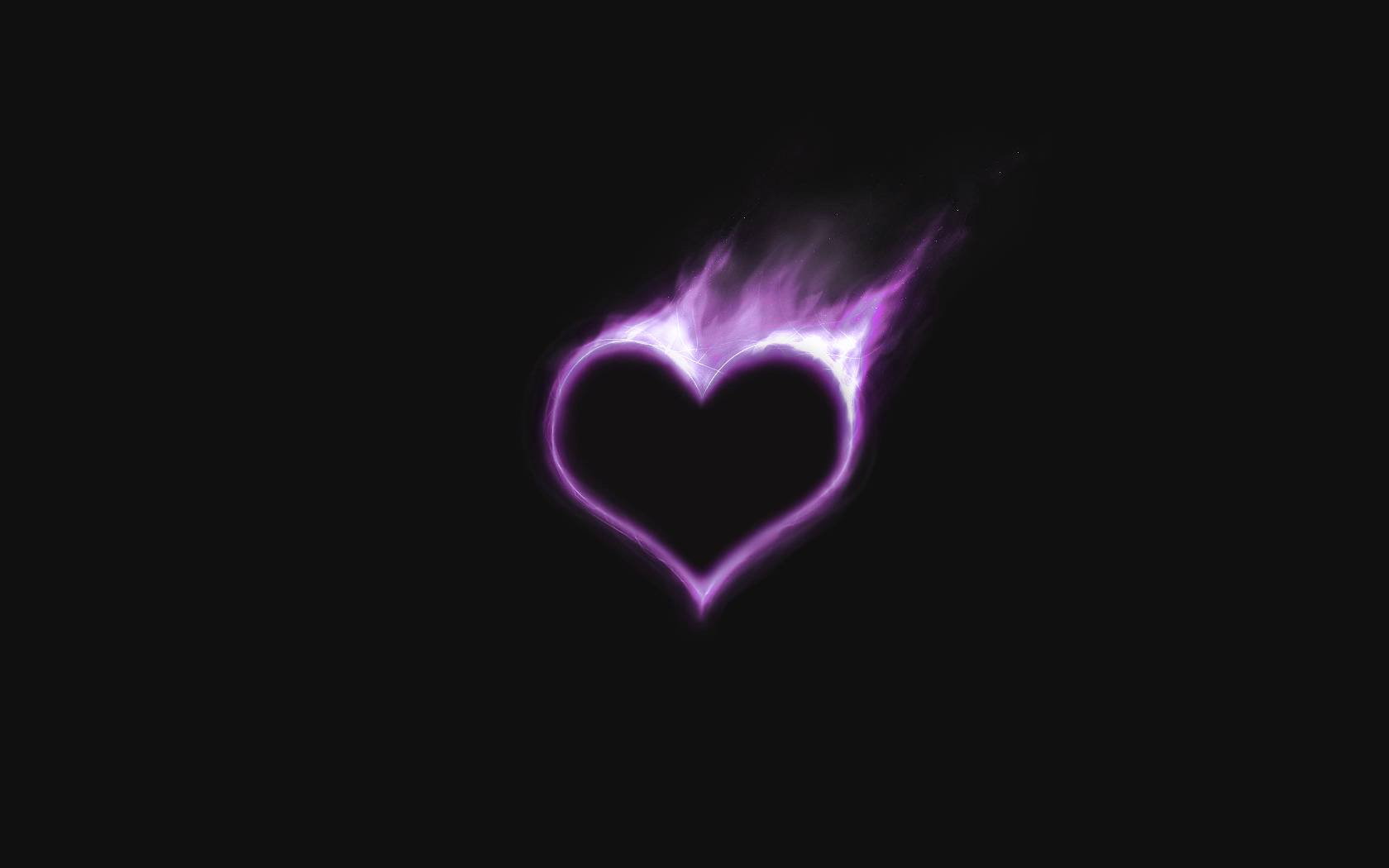 Flames Love Heart Purple Wallpaper Hq