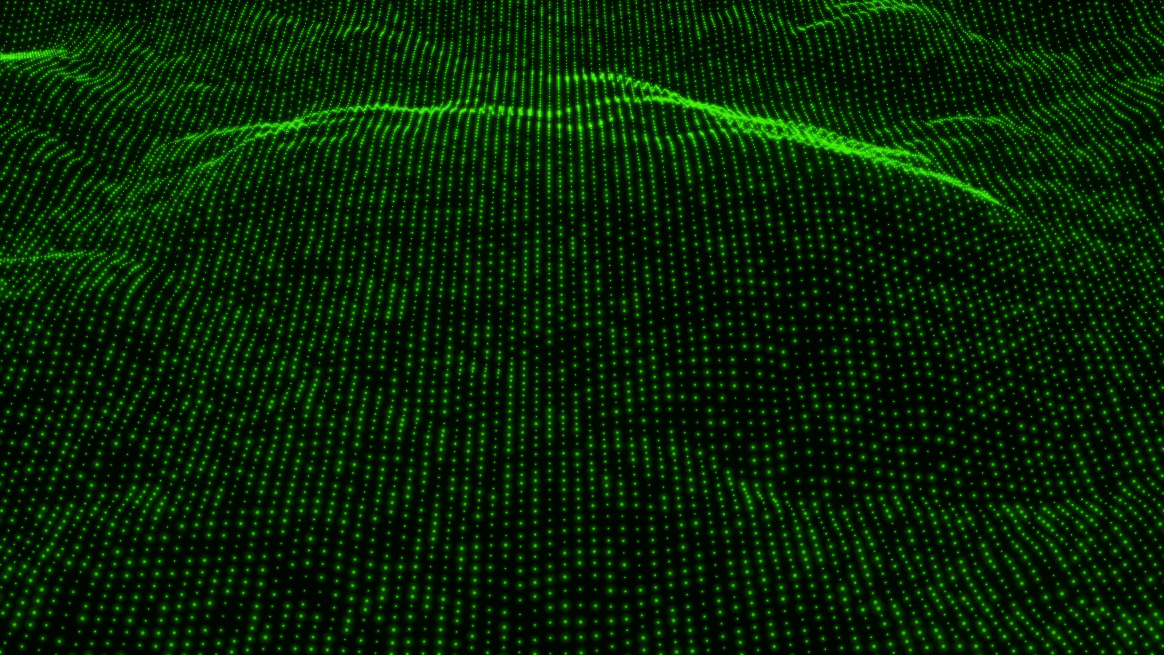 Green Digital Scanner Or Energy Waves Abstract Animation