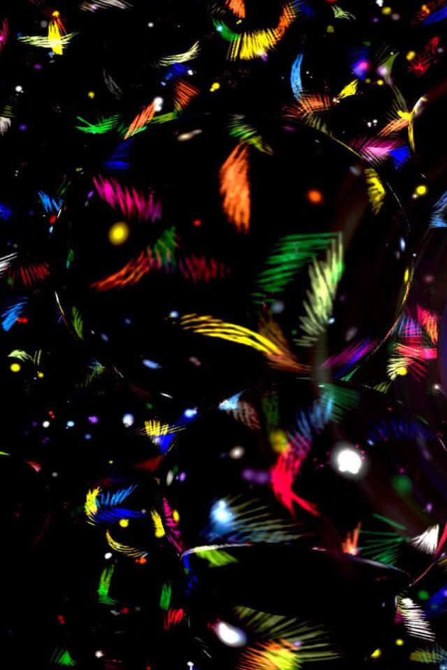 Beautiful Neon Feathers In iPhone 5s Wallpaper