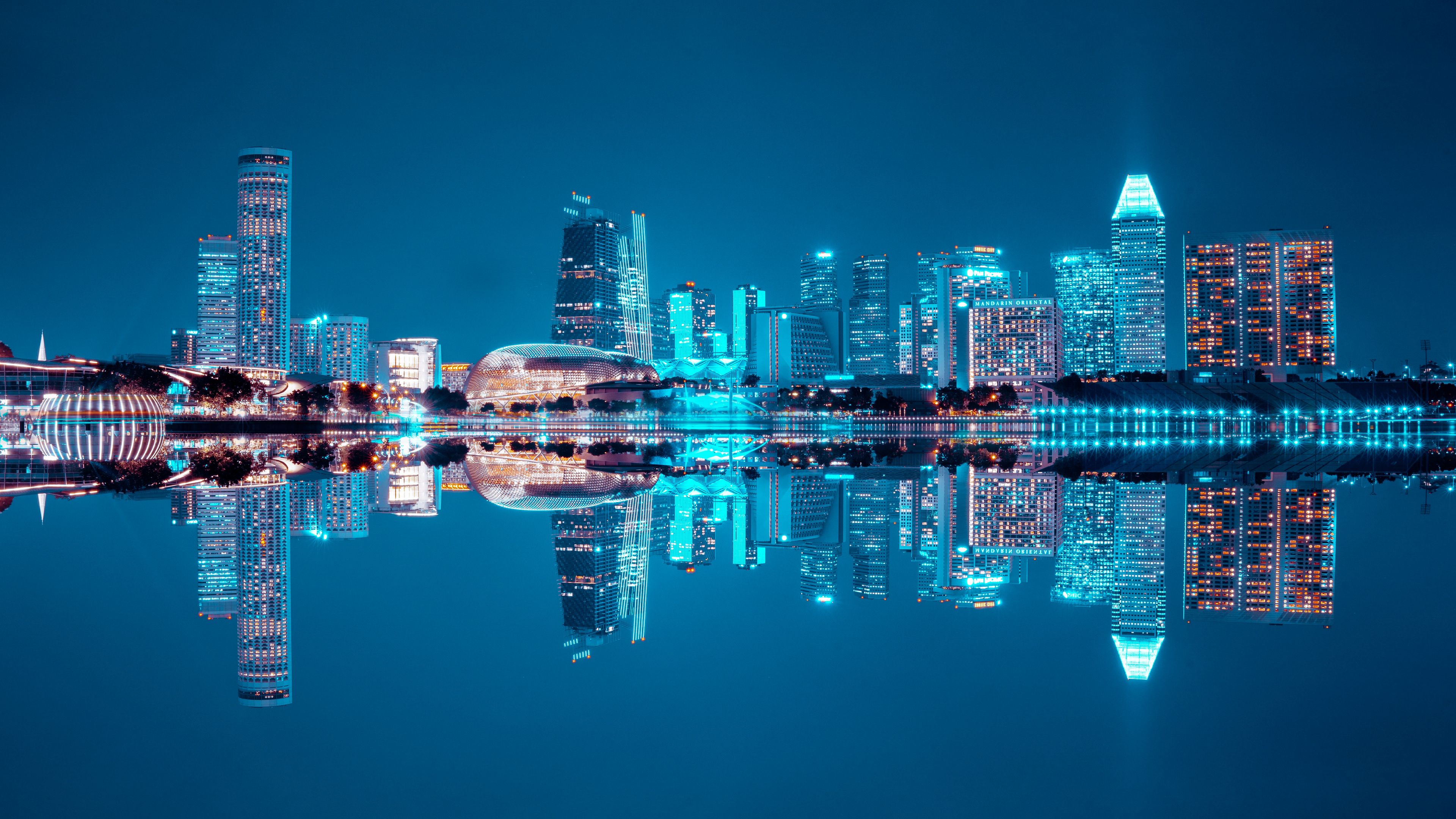 Night City Lights Panorama Metropolis 4k HD Wallpaper