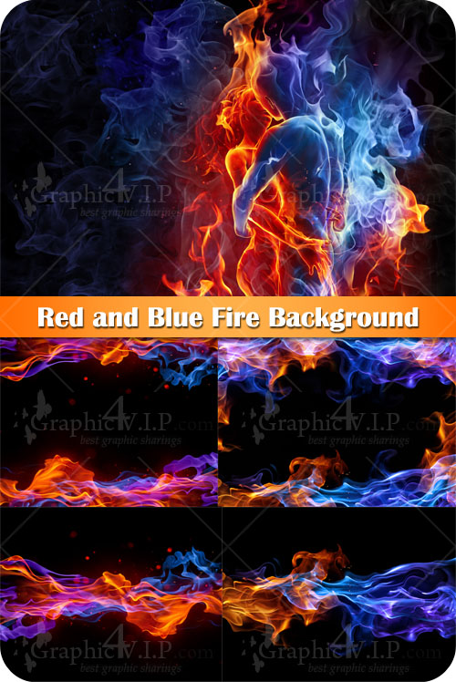 Red And Blue Fire Background Stock Photos