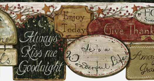 With Primitive Signs Wallpaper Border This Charming Will Add
