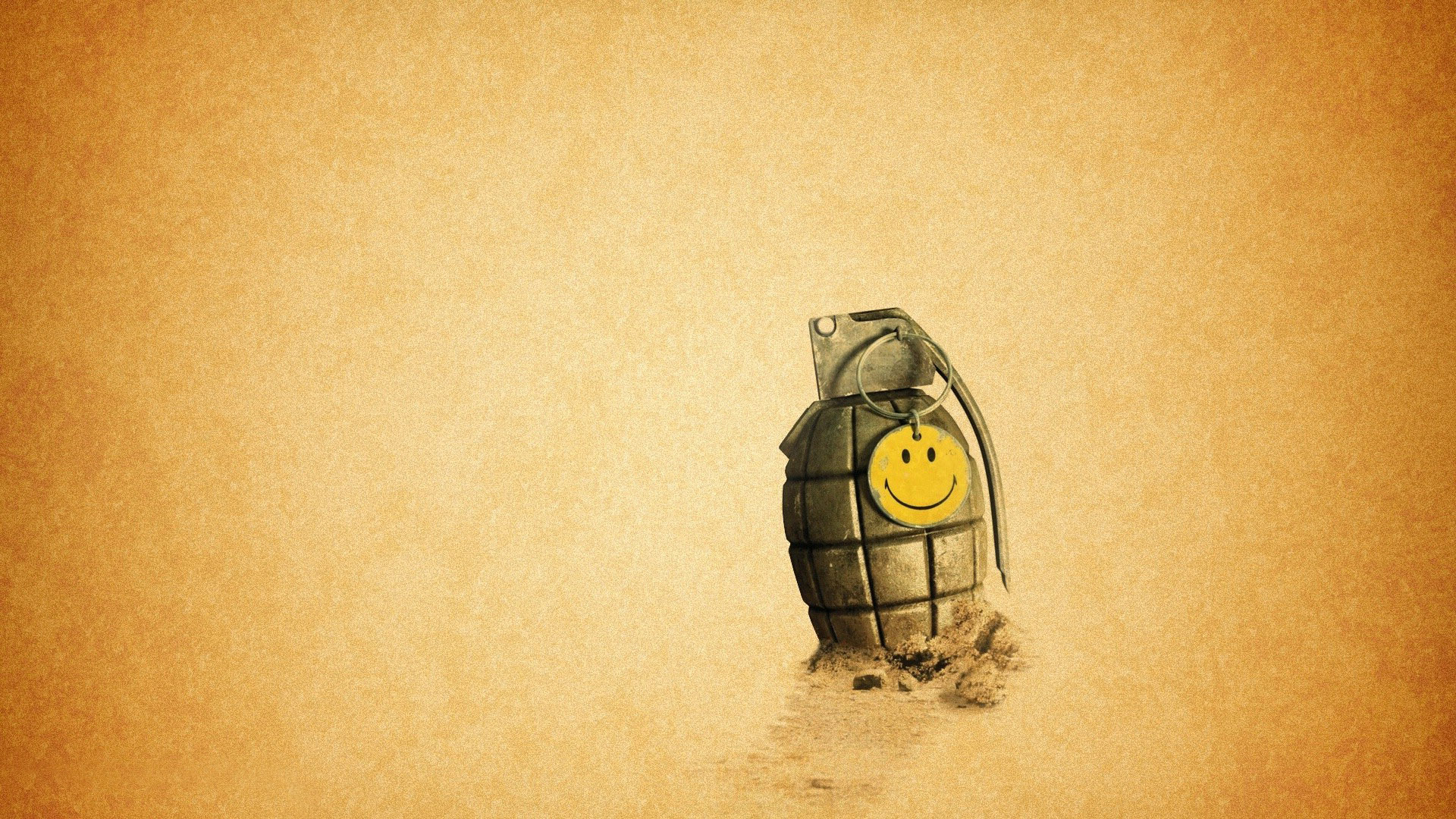 Grenade With A Smiley Pin HD Wallpaper