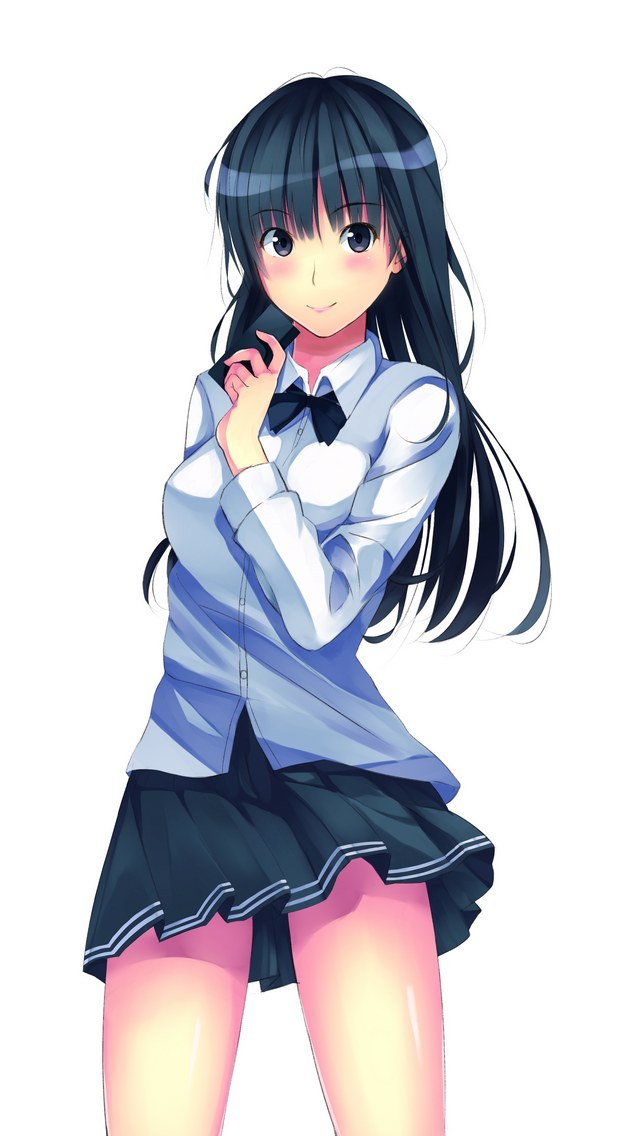 Shyness Anime School Girl Wallpaper iPhone