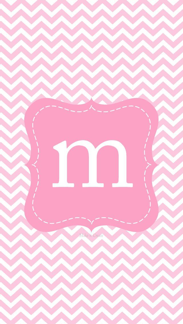 M Monogram Pink iPhone Wall Glitter Phone Wallpaper
