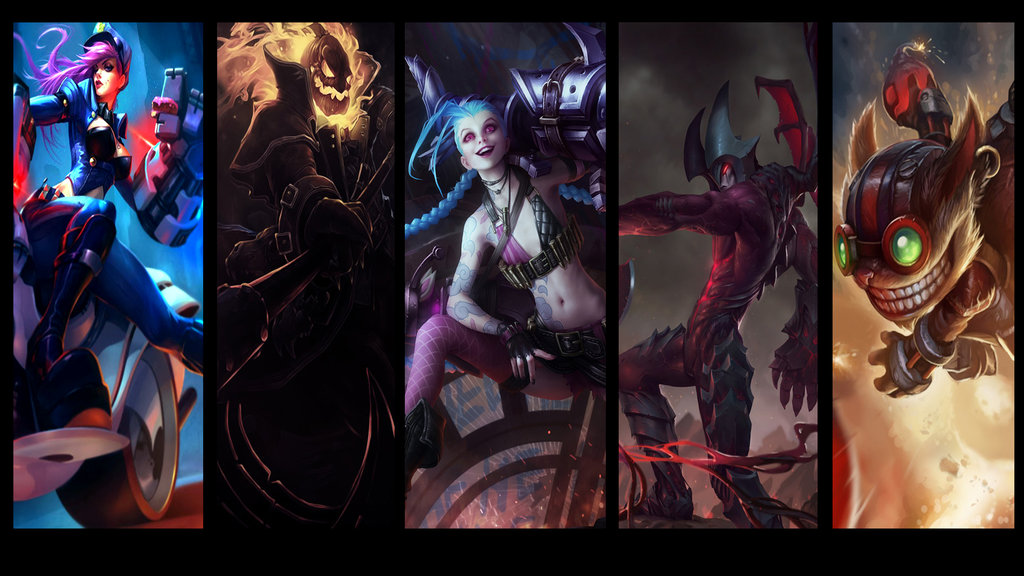 made a League of Legends wallpaper for my main heroes in the game to 1024x576