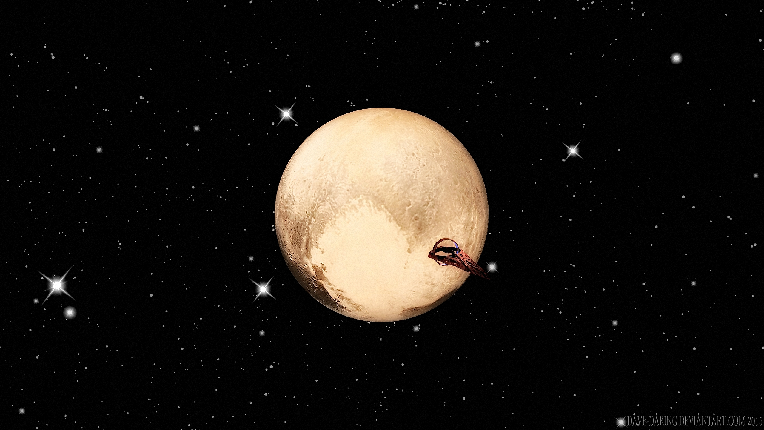 New Horizons Pluto First Contact By Dave Daring