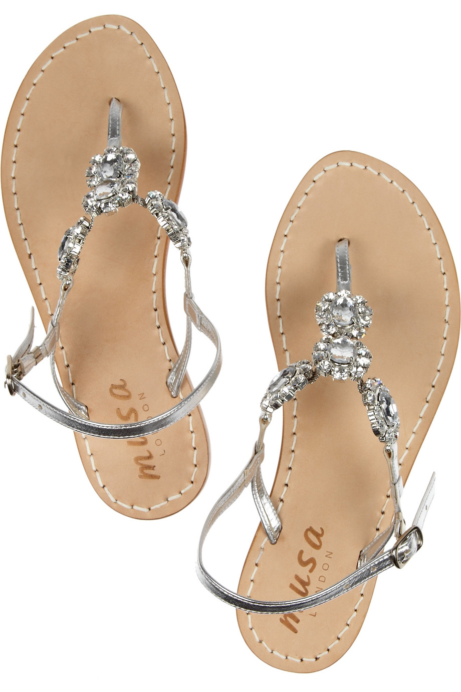 S Inspired Sandals Embellished With Swaroski Crystals