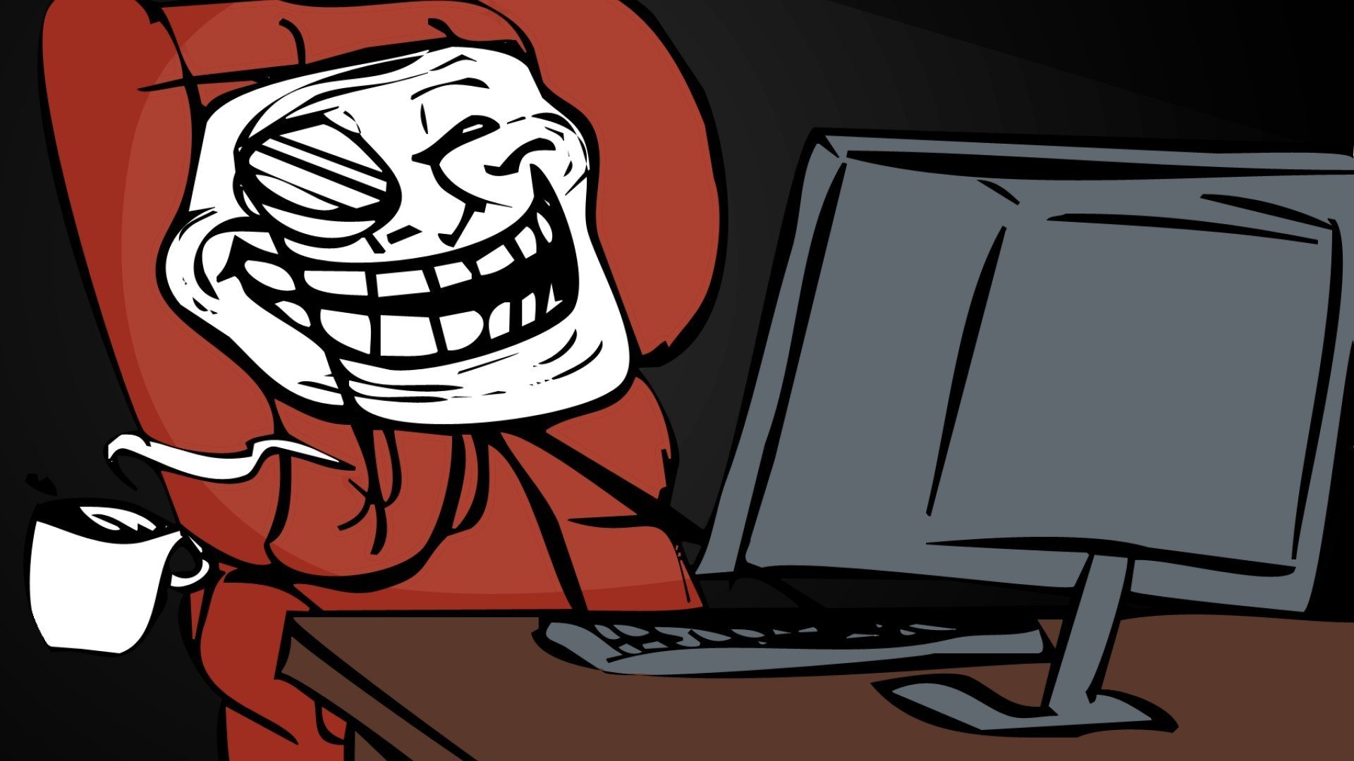 Troll Face Minimalism Memes Wallpaper HD