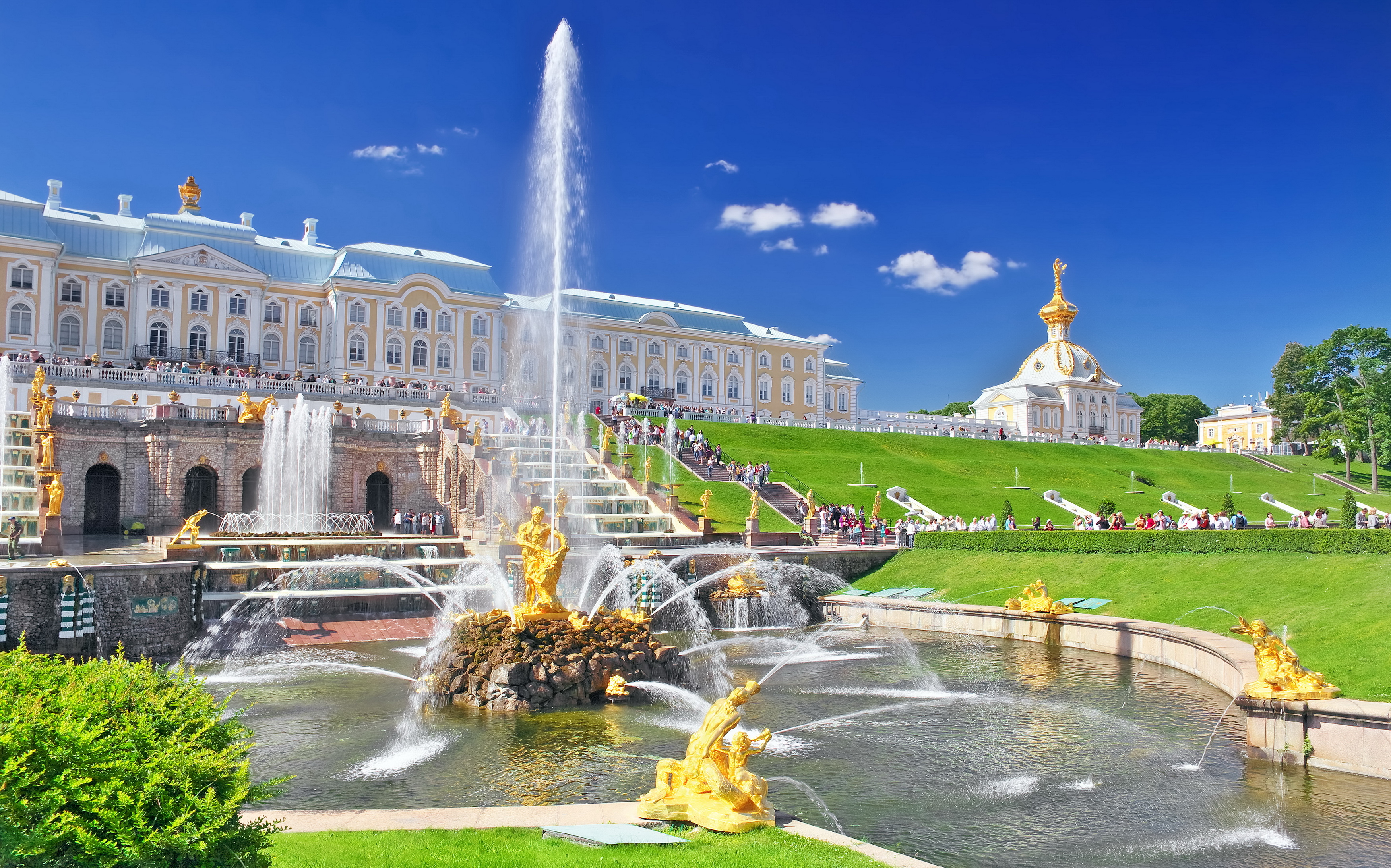 Wallpaper Peterhof Petrodvorets St Petersburg A Fountain Palace